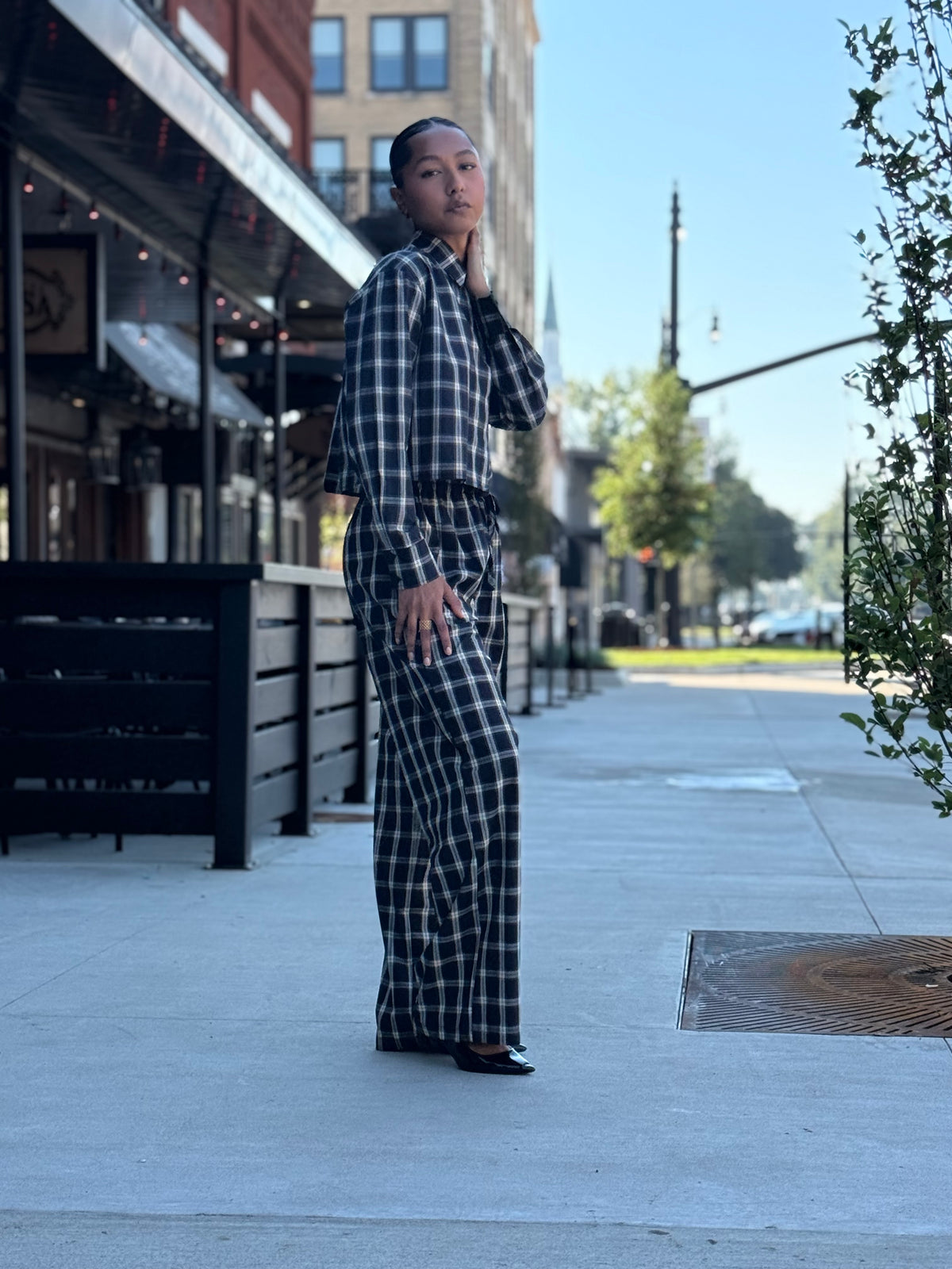 Plaid Top Set