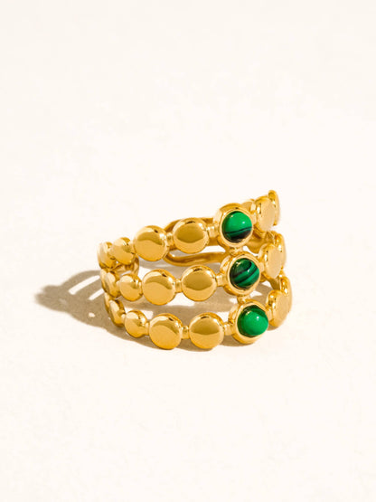 Quest 18K Gold Non-Tarnish Stone Beaded Ring