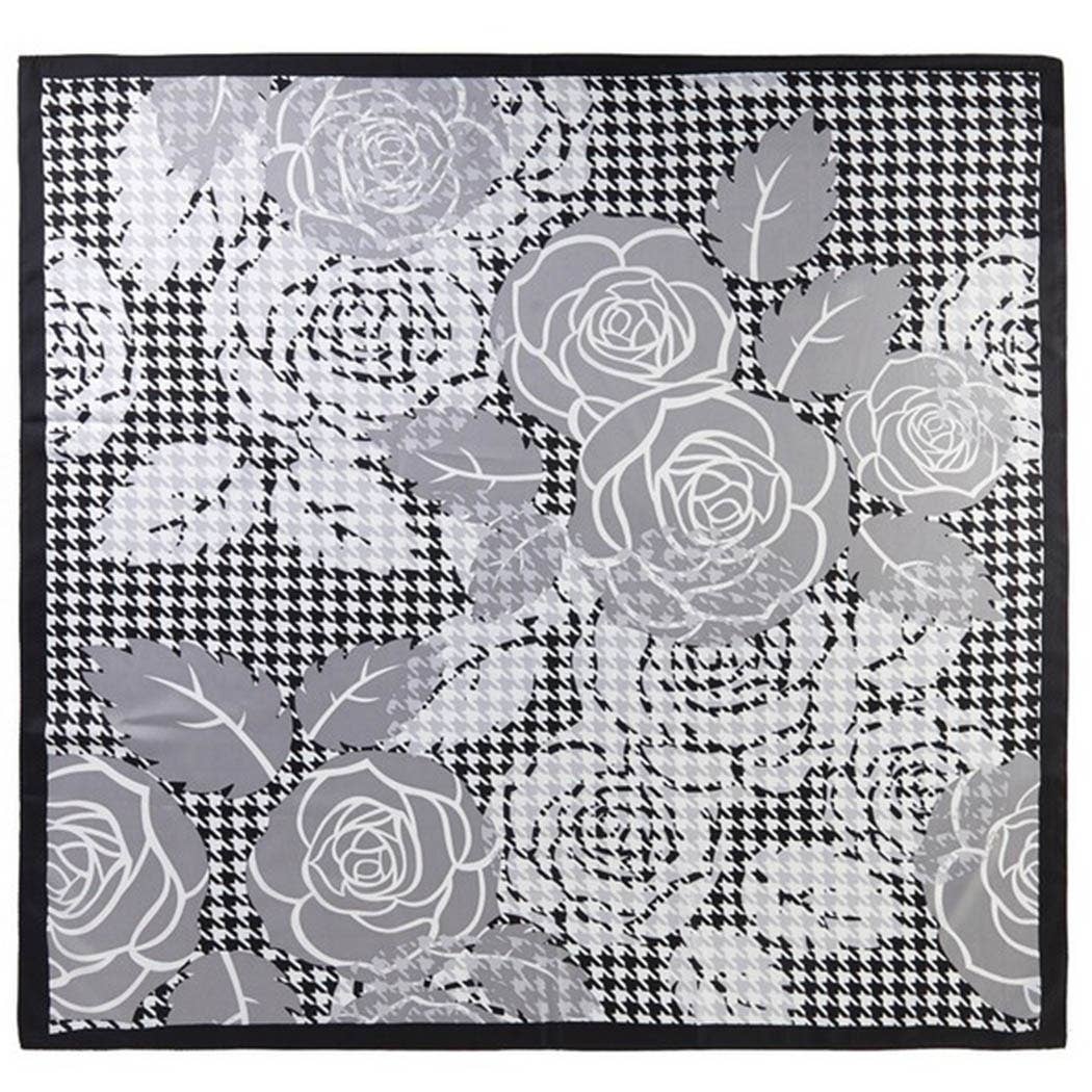 Vintage Rose & Houndstooth Scarf