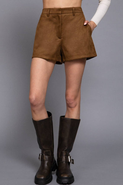 Suede Shorts