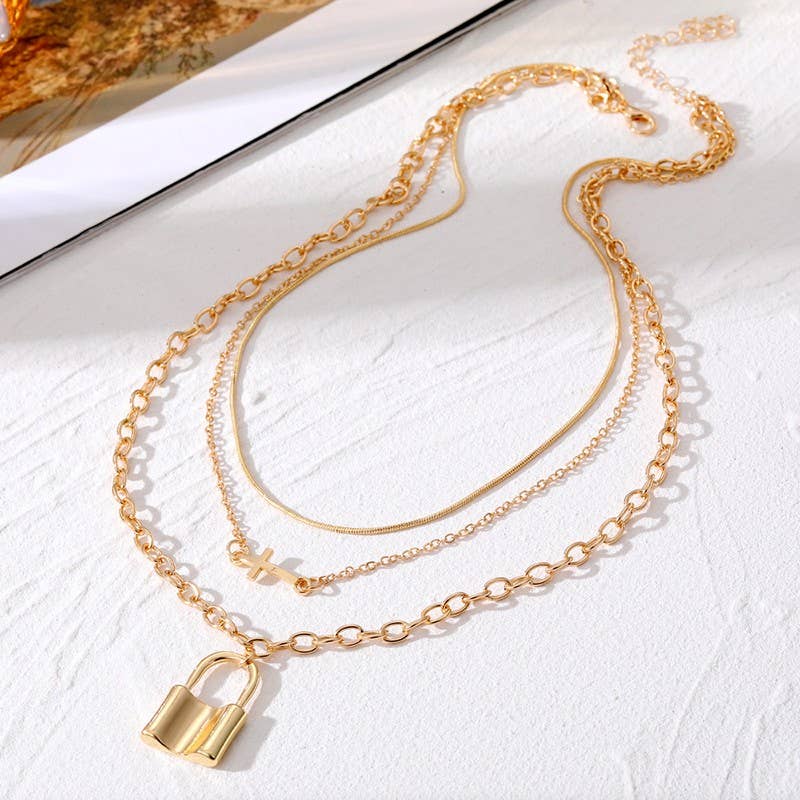 Non Tarnish Lock Necklace