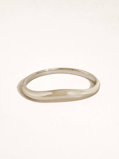 Mathieu 18K Gold Non-Tarnish Sculptural Bangle Bracelet