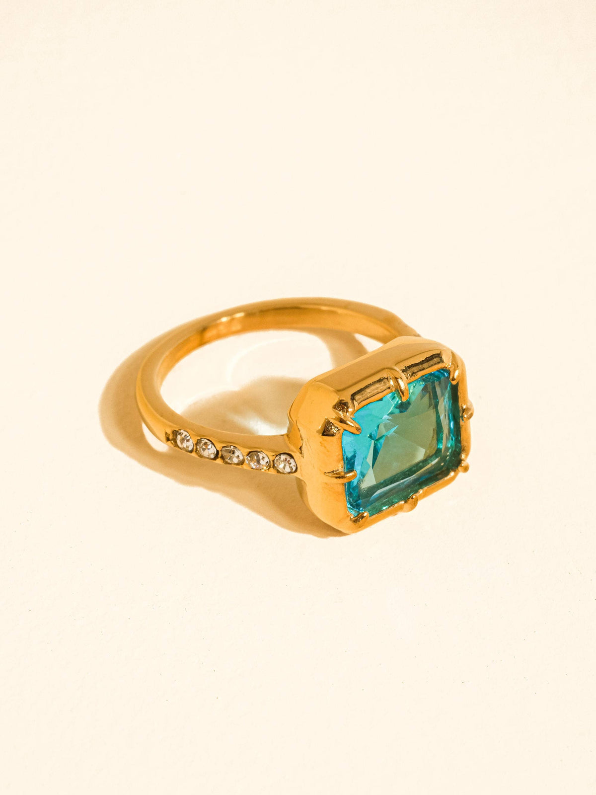 Verdet 18K Gold Non-Tarnish Gemstone Statement Ring