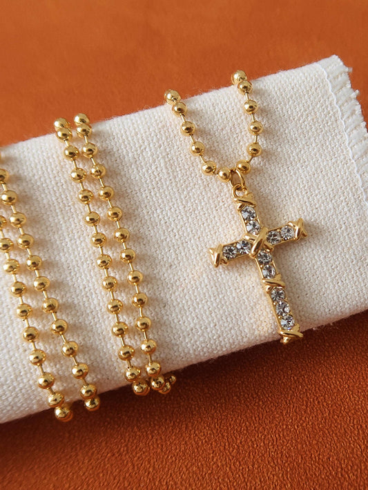 Selma Non-Tarnish CZ Cross Pendant