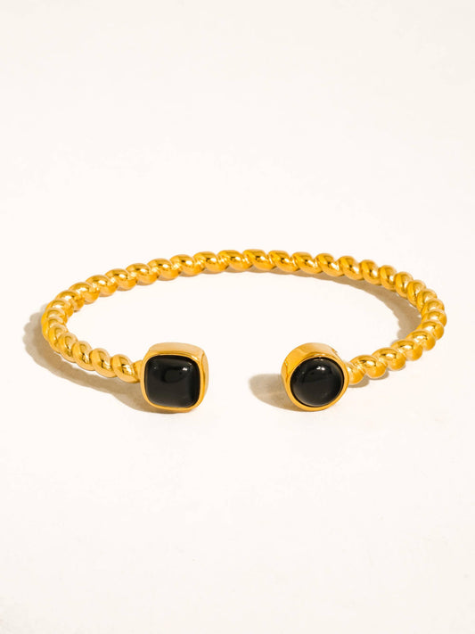 Cinder 18K Gold Non-Tarnish Resin Cuff