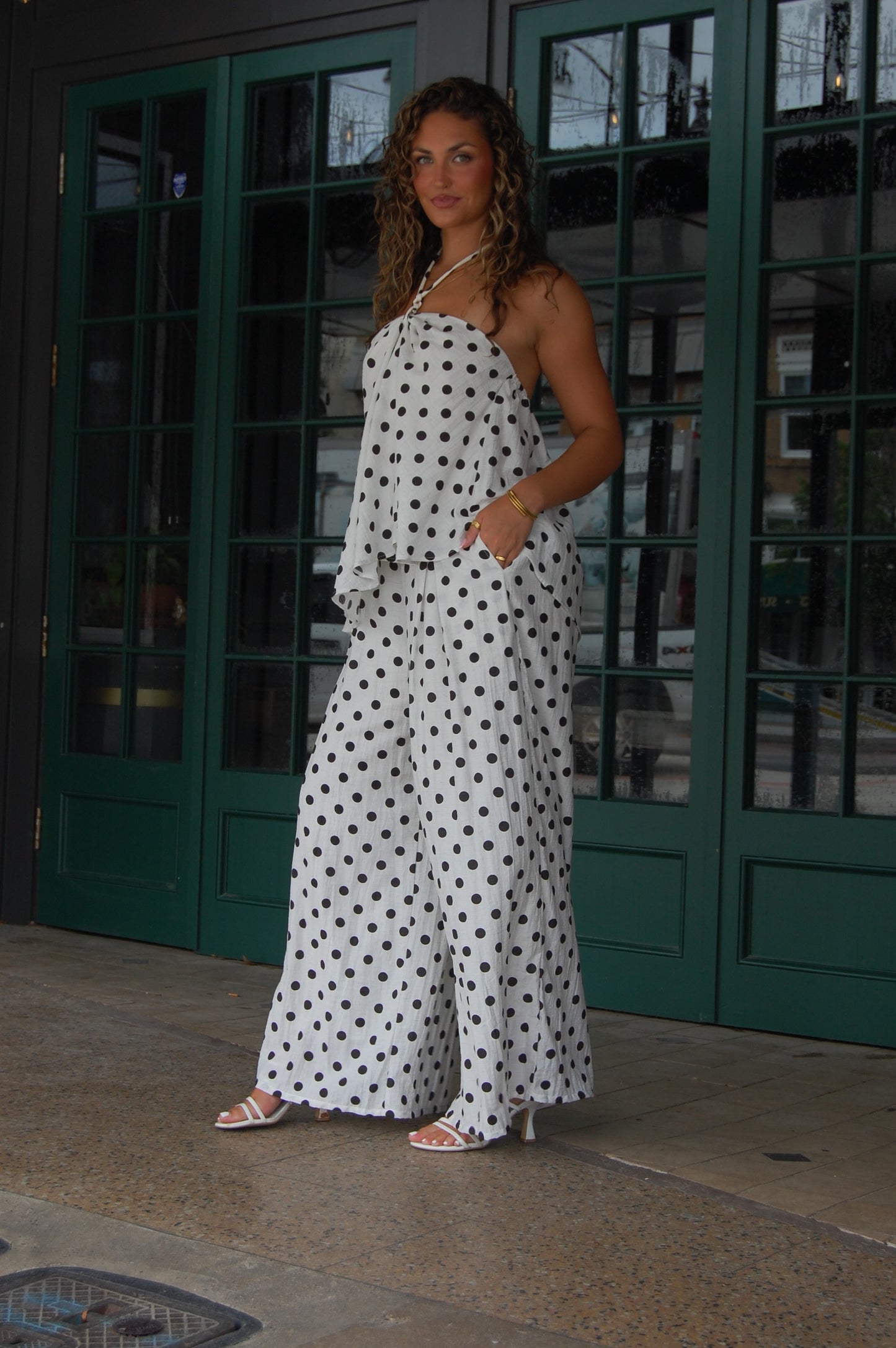 Polka Dot Halter Top Set