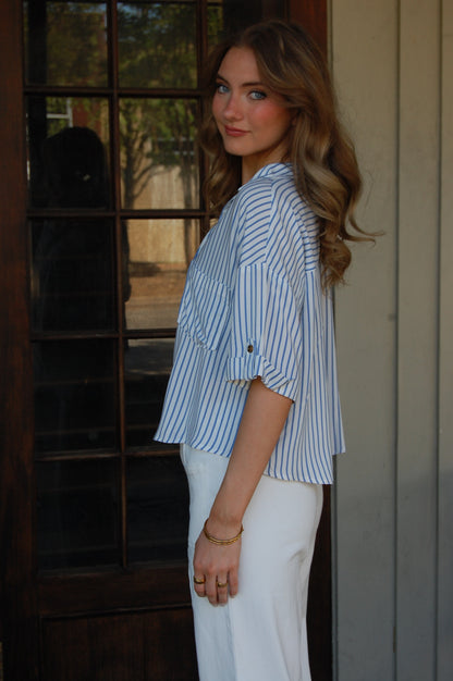 V-Neck Stripe Top