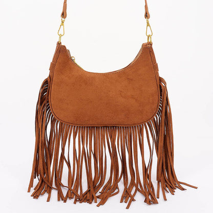 Fringe Suede Crossbody Bag
