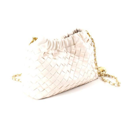 Small Woven Crossbody Bag w/Chain Strap