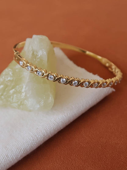 Séraphie 18K Gold Non-Tarnish CZ Cuff Bracelet