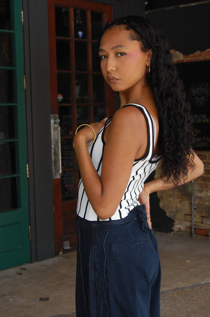 Striped Two Tone Top