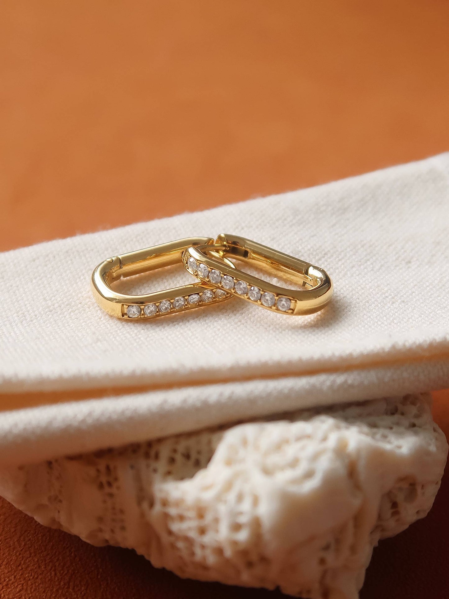 Non-Tarnish CZ Oval Huggies