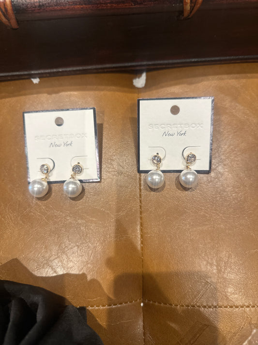 Diamond Pearl Dangles