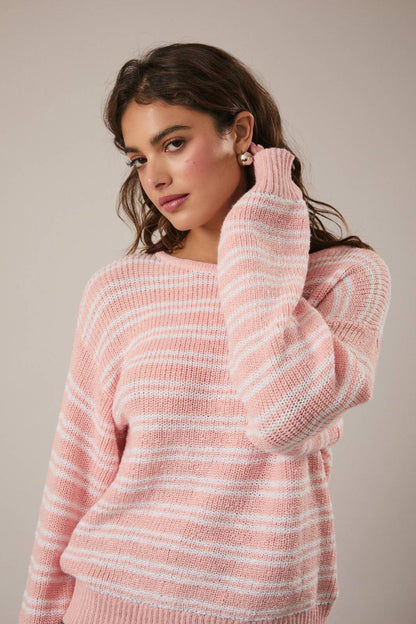 Boat Neck Stripe Sweater