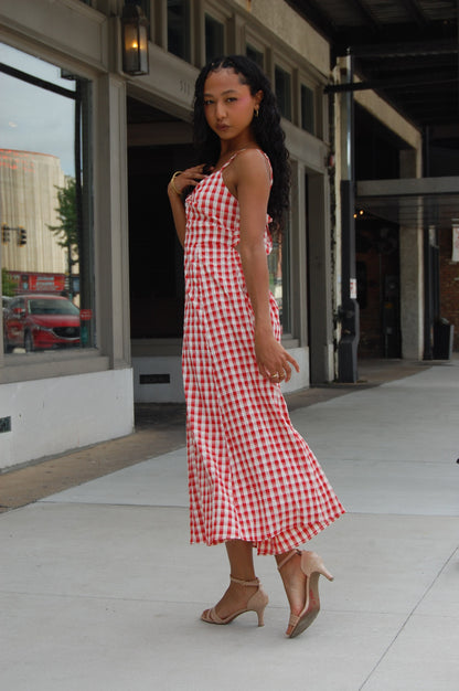 Gingham Midi Dress