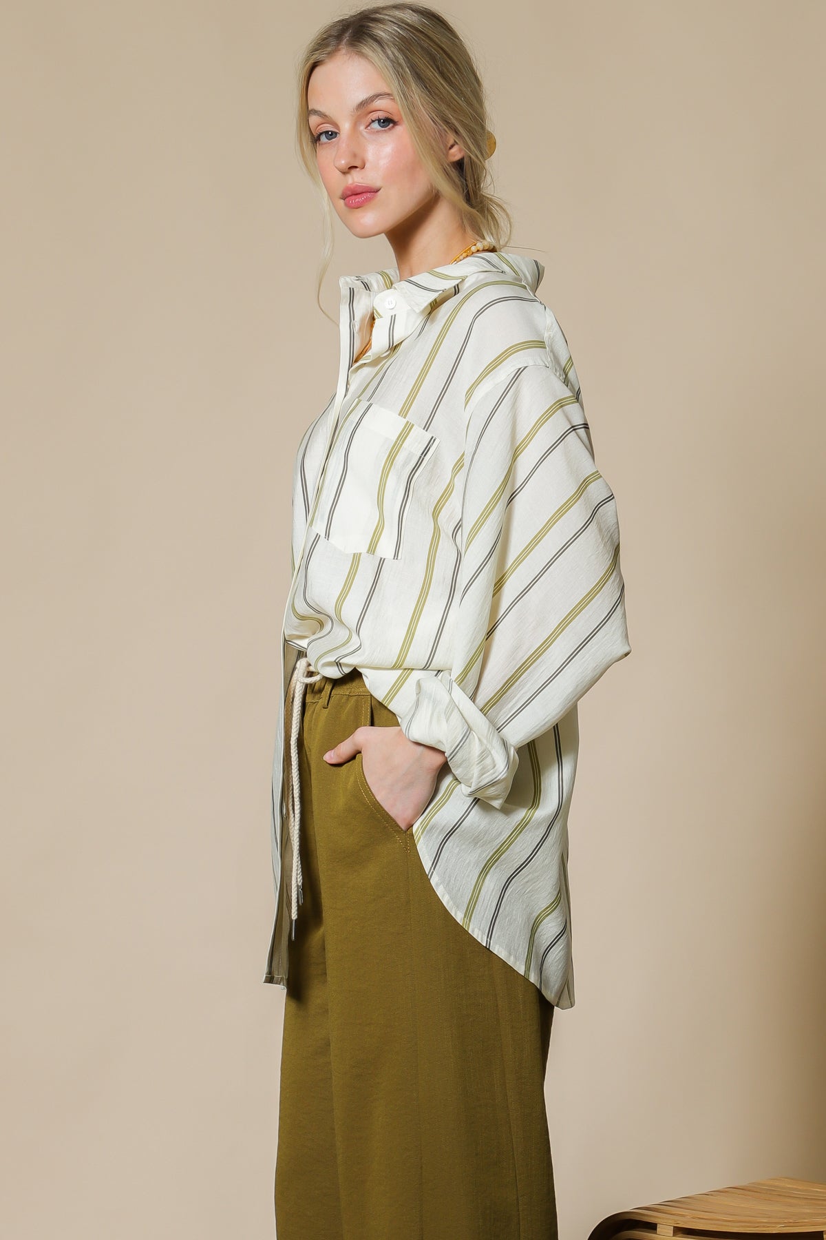 Stripe Oversized Button Down