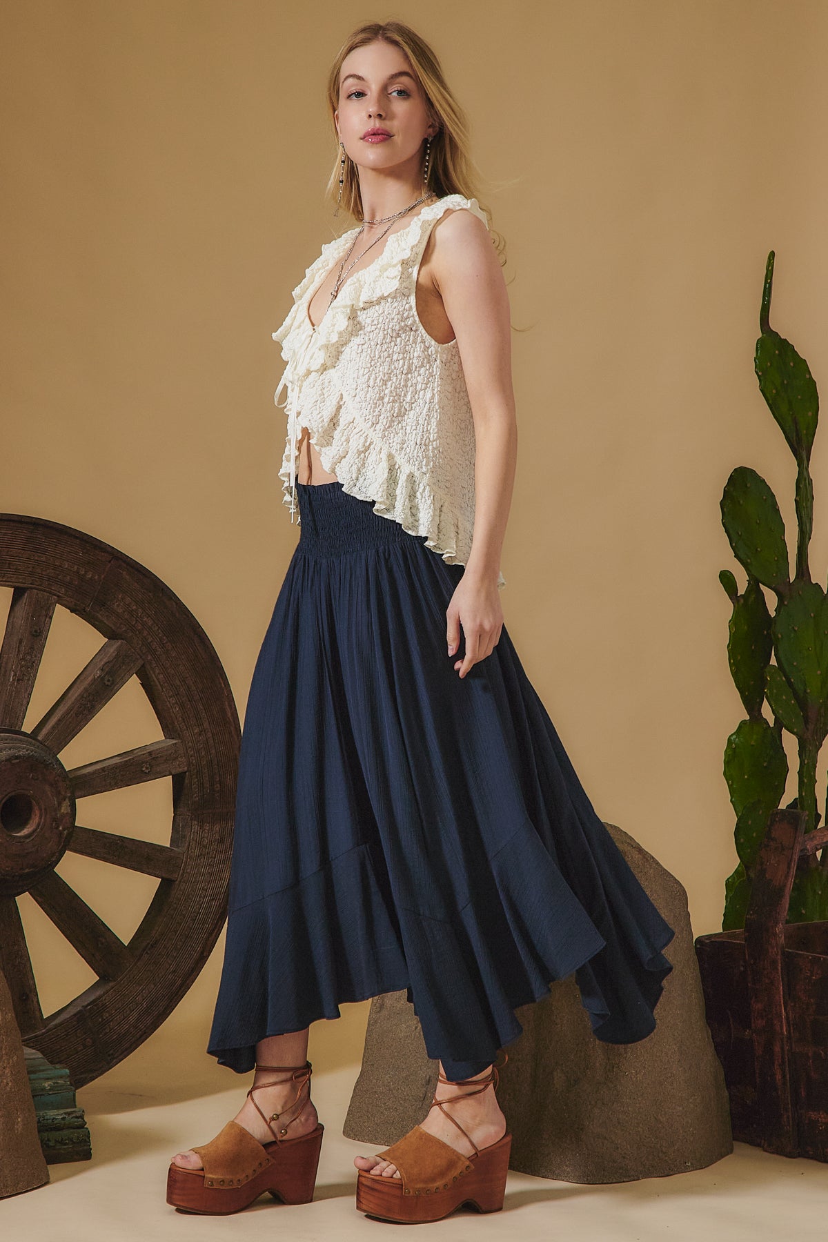 Smocked Waist Skirt