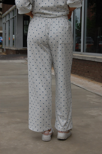 Piping Polka Dot Pants Set
