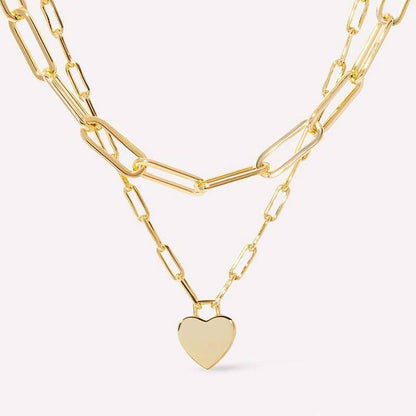 Non Tarnish Layered Heart Necklace