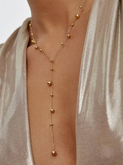 Brisse Non-Tarnish Beaded Y Necklace