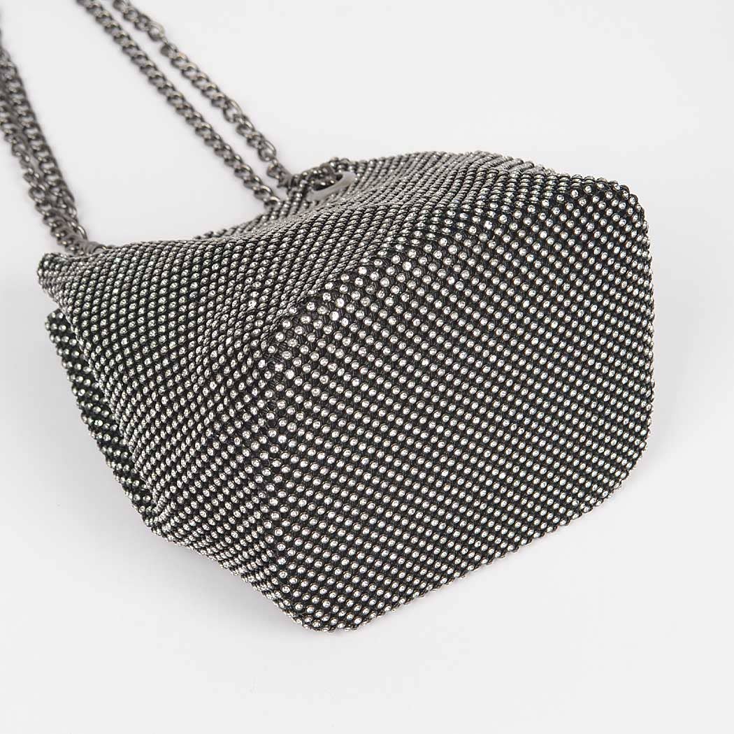 Rhinestone Bucket Chain Bag