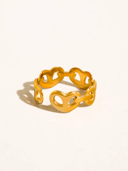 Adair 18K Gold Non-Tarnish Chain Link Ring