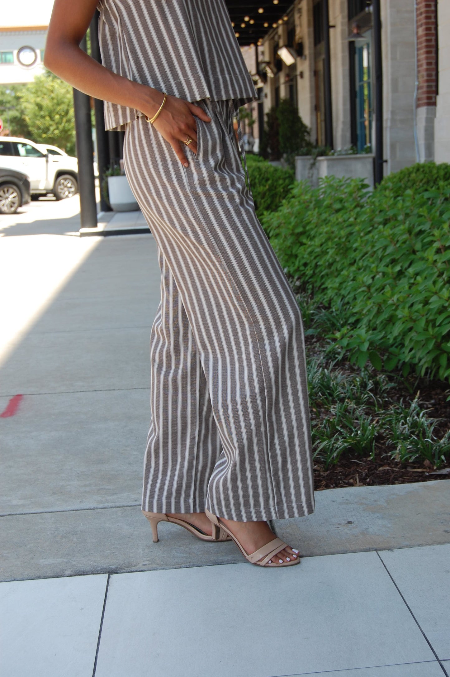 Stripe Linen Pants Set