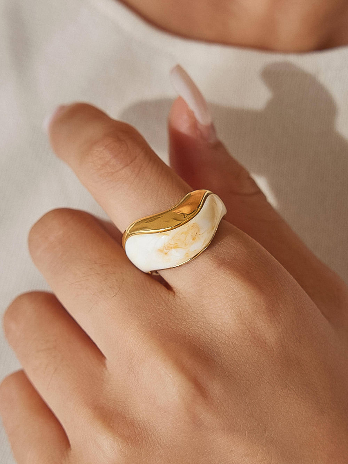 Fennel 18K Gold Non-Tarnish Statement Ring