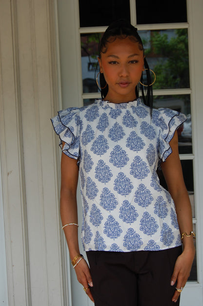 Ruffle Sleeve Blouse