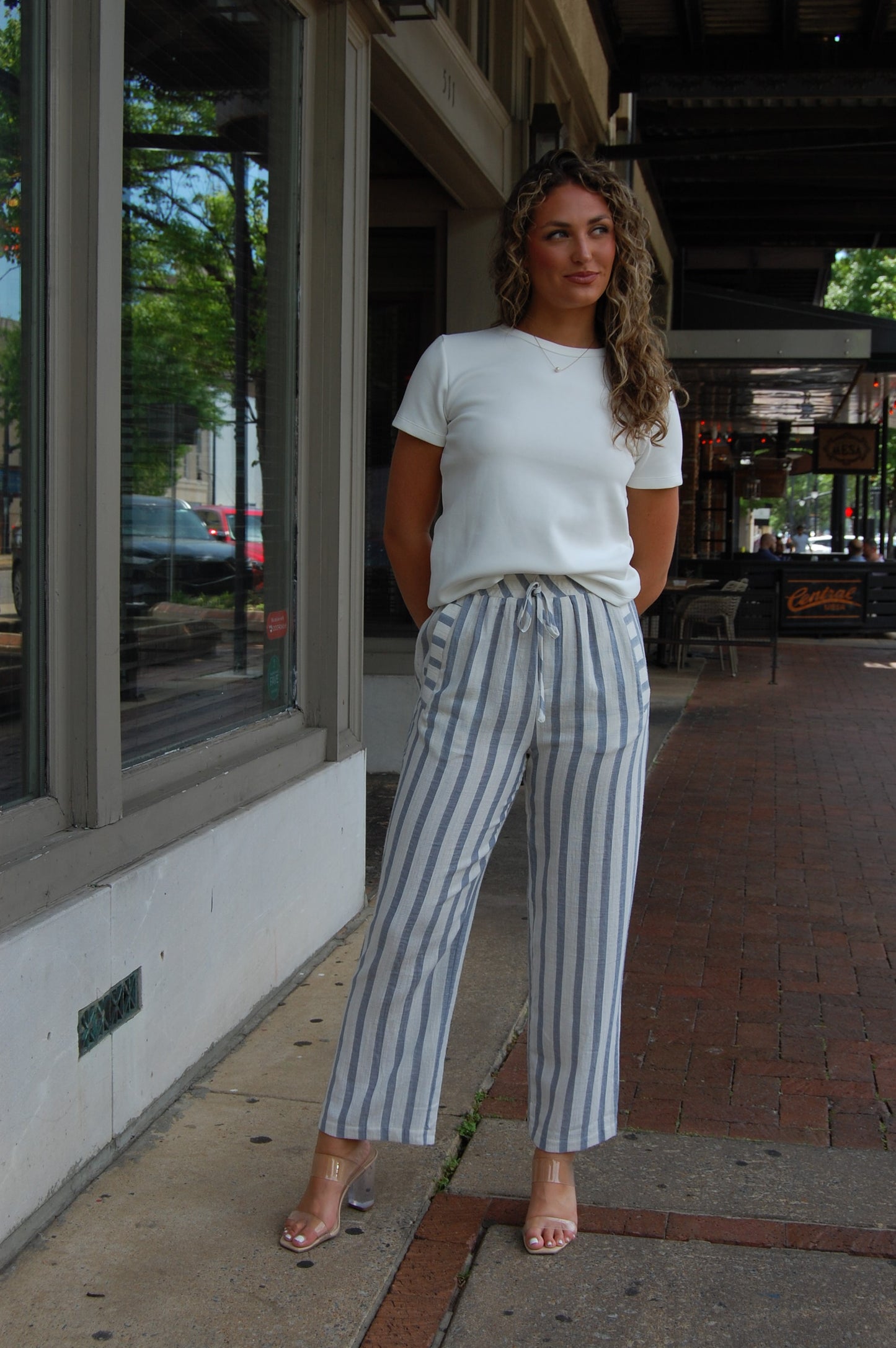 Tie Waist Stripe Pants