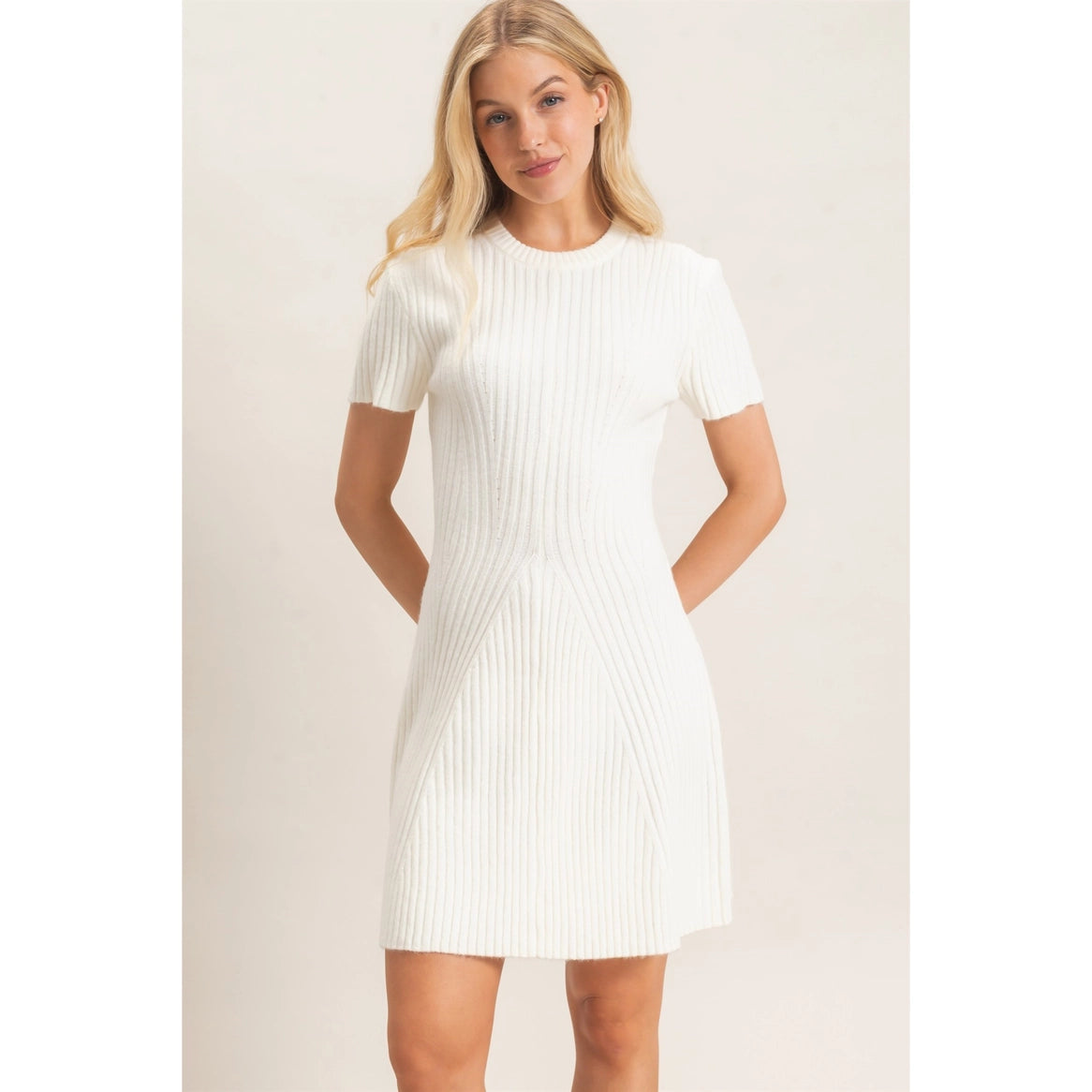 Ribbed Crew Neck Dress