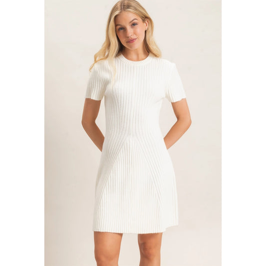 Ribbed Crew Neck Dress