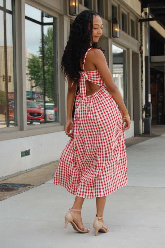Gingham Midi Dress