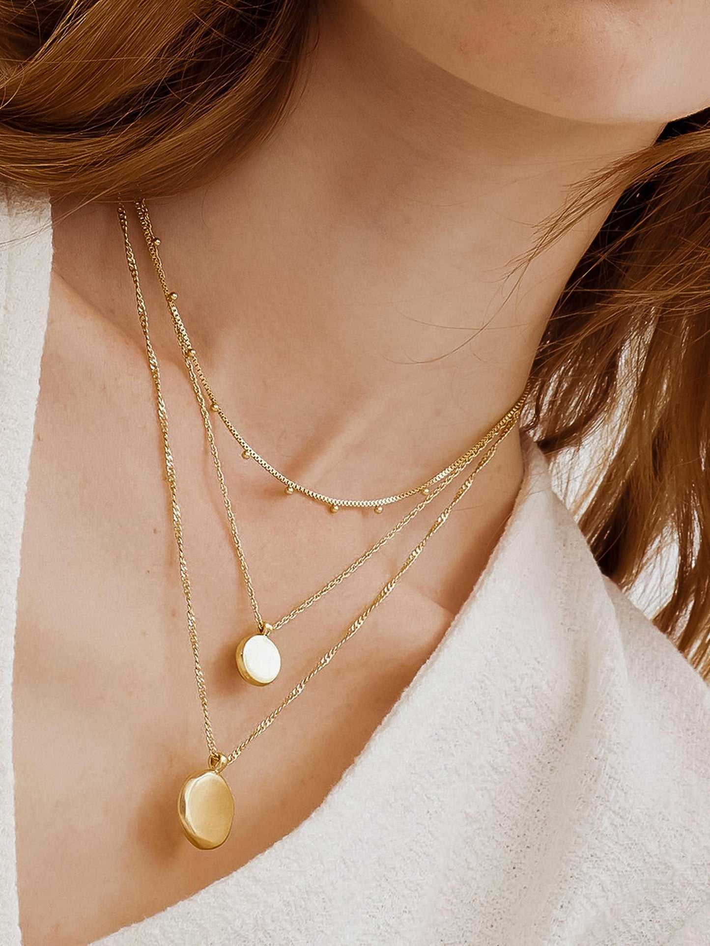 Anaïs 18K Gold Non-Tarnish Round Stack Necklace