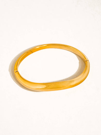 Mathieu 18K Gold Non-Tarnish Sculptural Bangle Bracelet