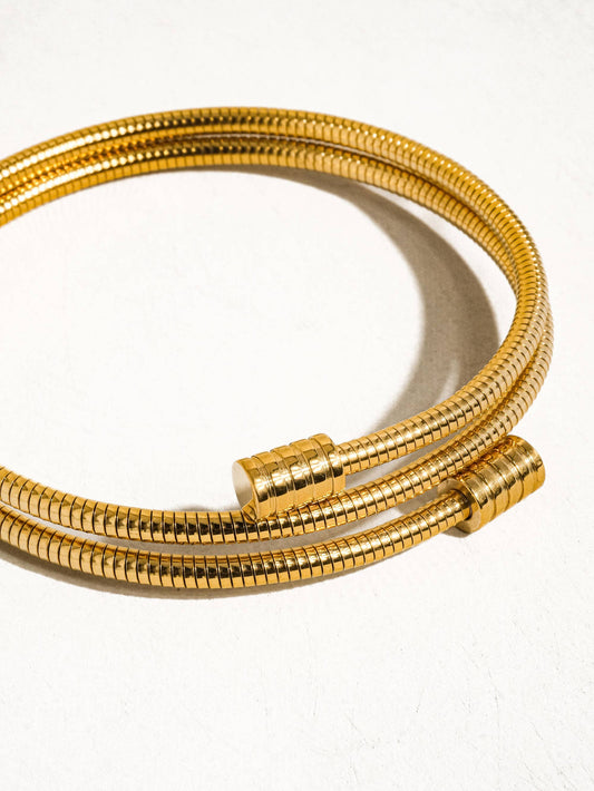 Round Snake Gold Chain Bracelet WP