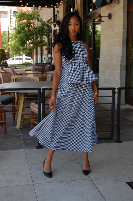 Gingham Skirt Set
