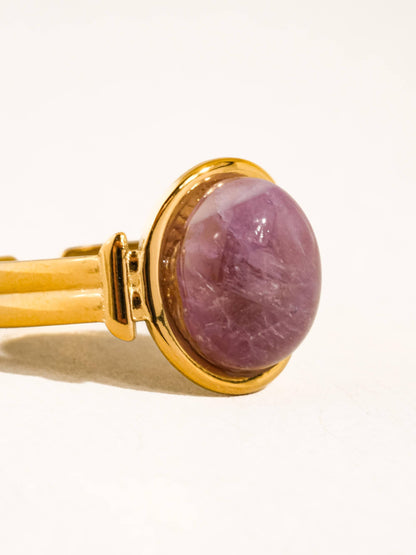 Jett 18K Gold Non-Tarnish Pink Stone Adjustable Ring