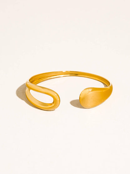 Junel 18K Gold Non-Tarnish Open Cuff Bracelet