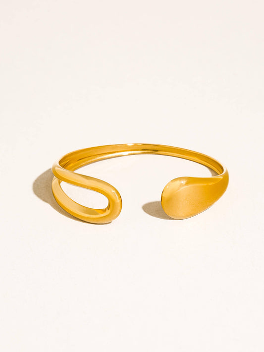 Junel 18K Gold Non-Tarnish Open Cuff Bracelet