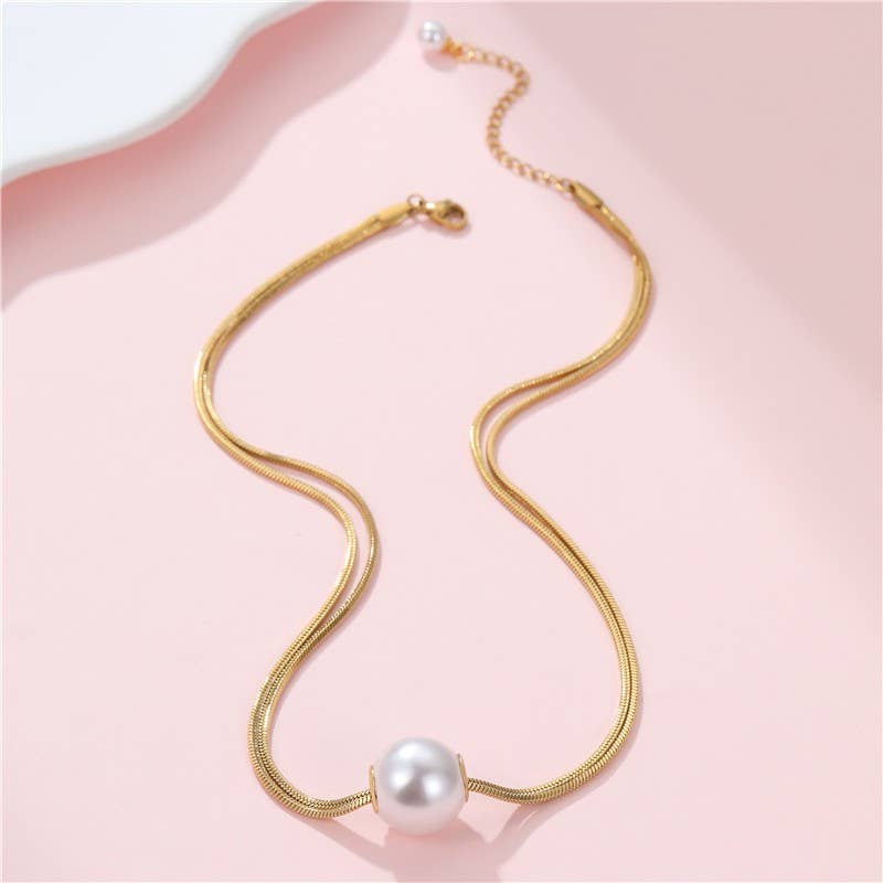 Non Tarnish Pearl Pendant Necklace