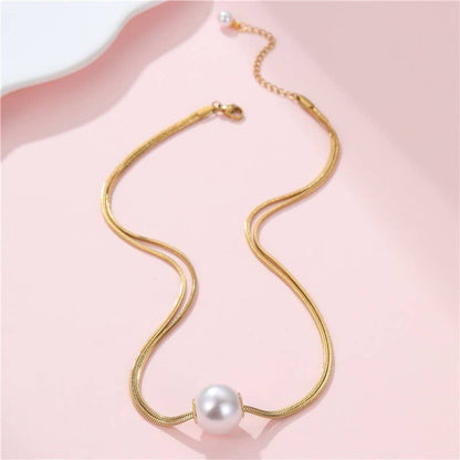 Non Tarnish Pearl Pendant Necklace