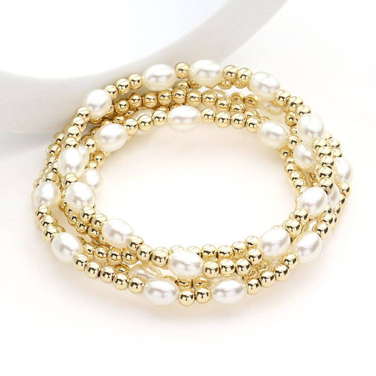 Pearl Metal Ball Bracelet