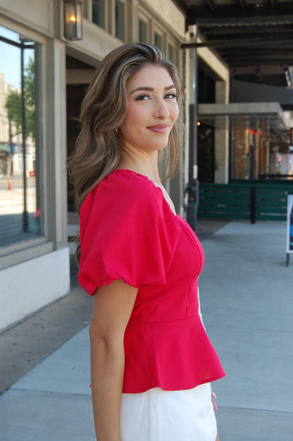 Pearl Floral Peplum Top