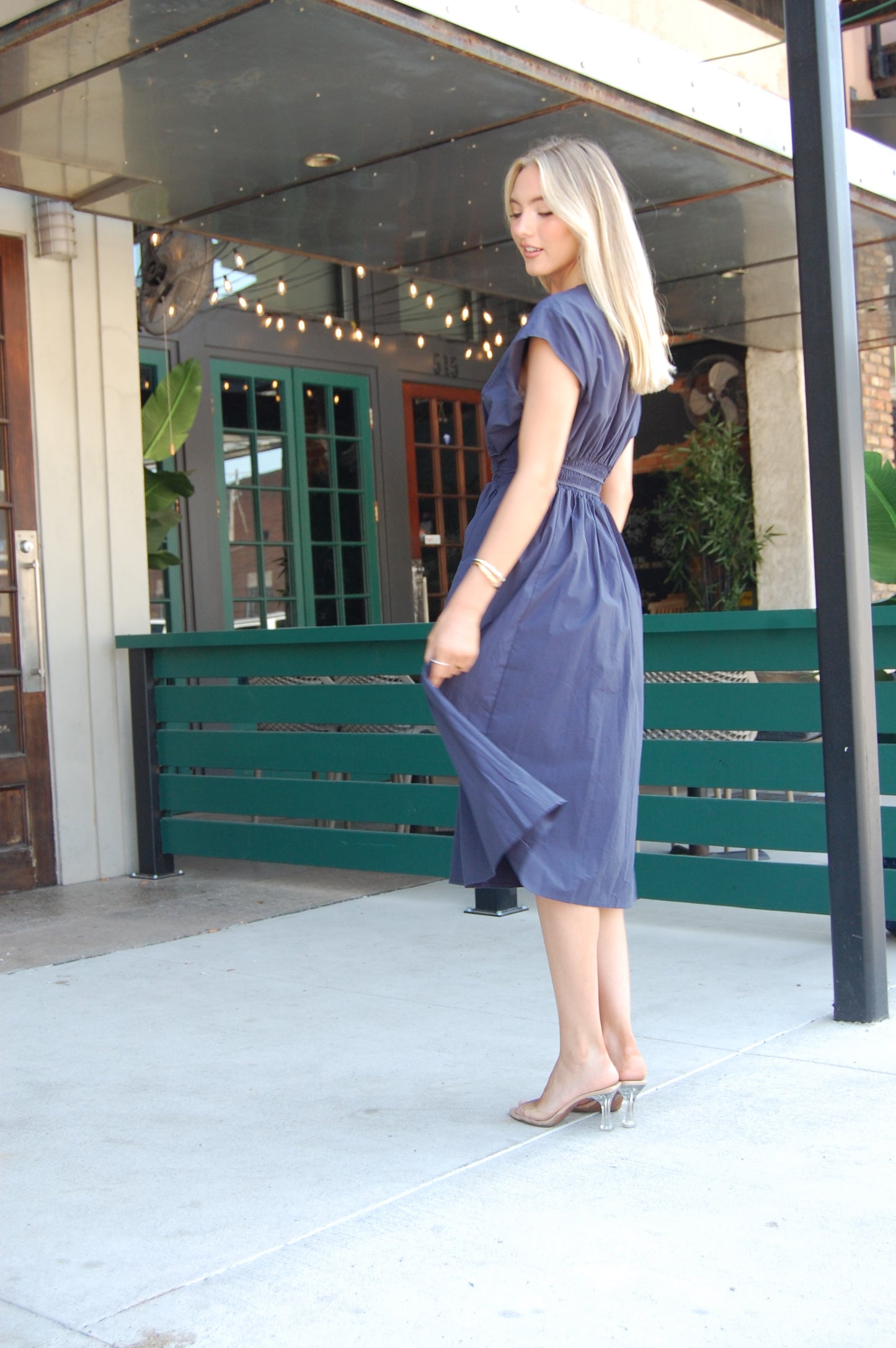 Pleated Midi Dress