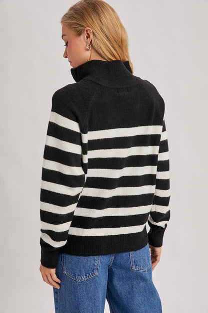 Stripe Half Zip Sweater