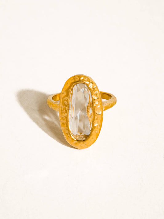 Bellona 18K Gold Non-Tarnish Crystal Statement Ring
