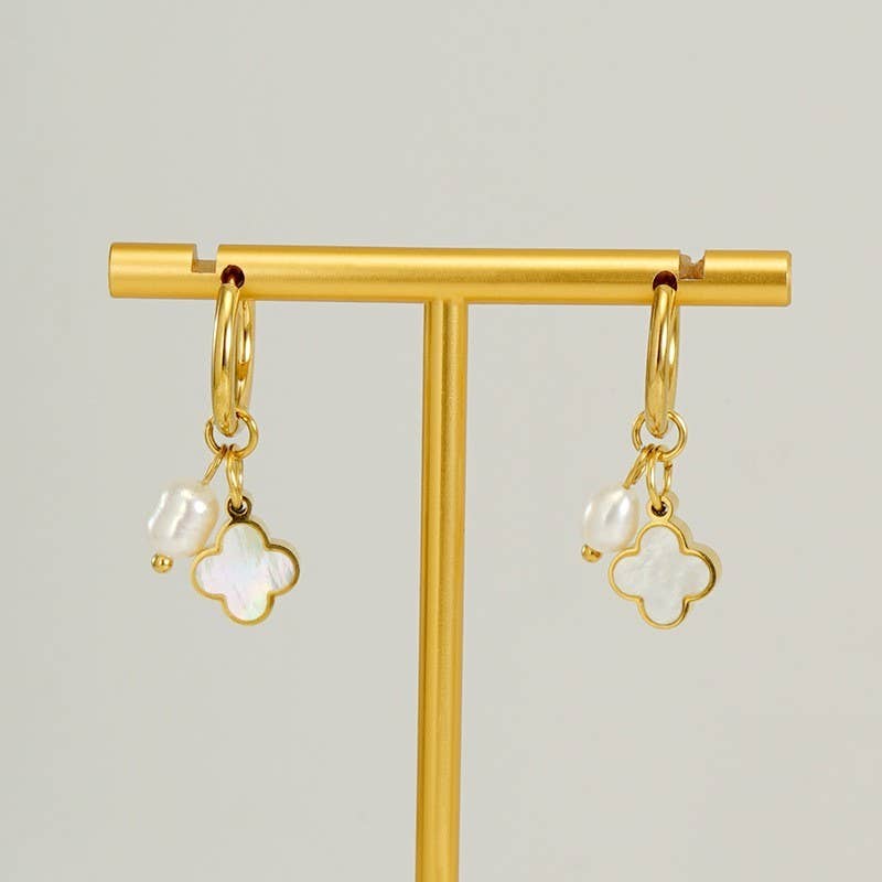 Non Tarnish Clover Hoops