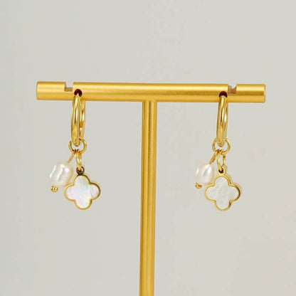 Non Tarnish Clover Hoops