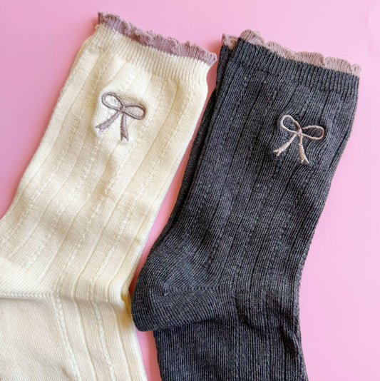 Bow Trim Socks